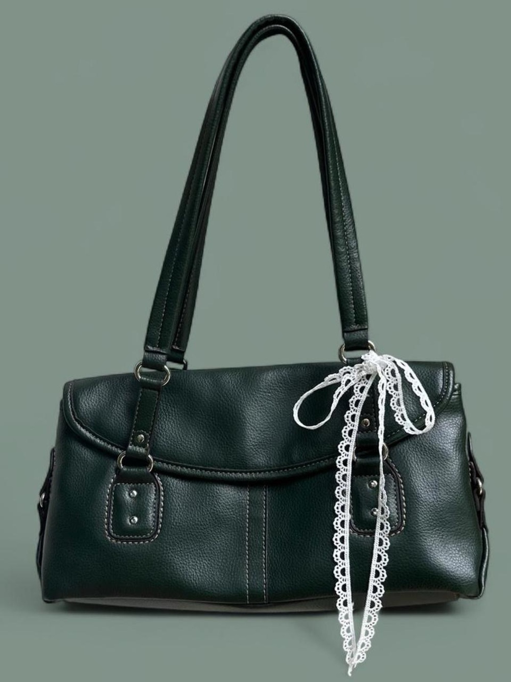 Vintage Y2k Relic by Fossil Forest Green Shoulder Bag